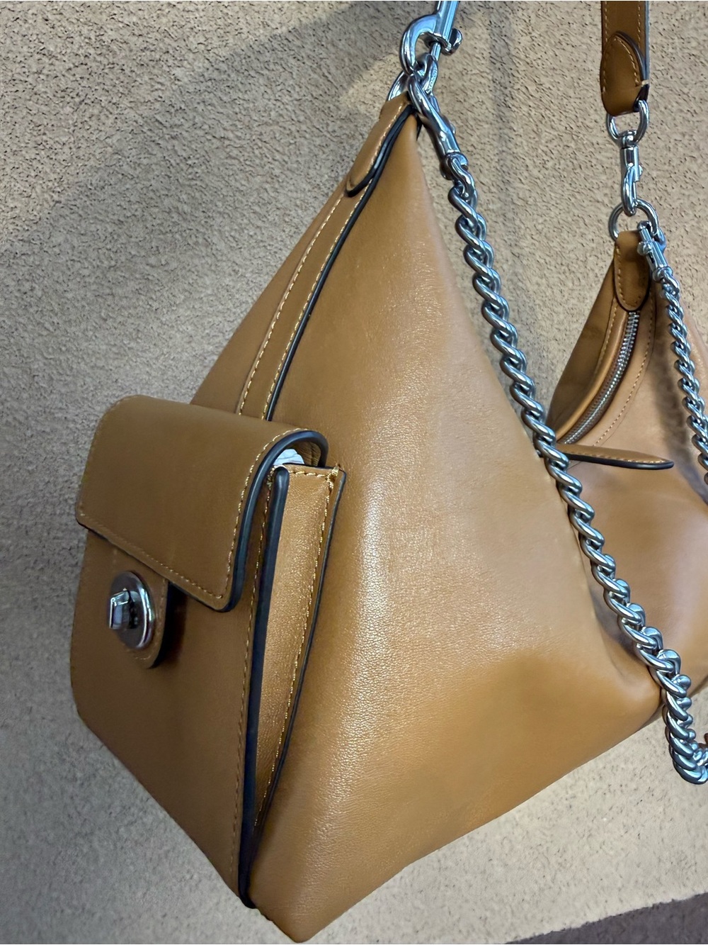 Coach RARE Honey color Pocket Juliet 30 nwt with silver hardware - Picture 5 of 10